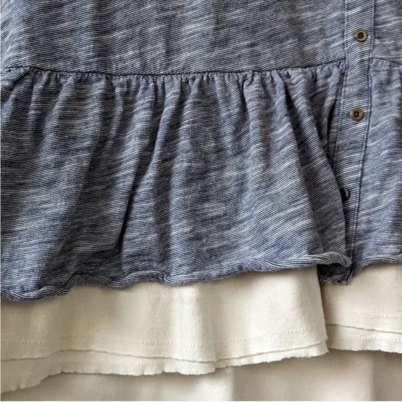 Pilcro Chrissy Striped Layered Babydoll Tank Top Size Large - Picture 6 of 8